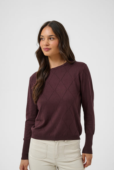 KAlizza Argyle Pullover LS Fudge - 191619 - 10512268 Thumbnail