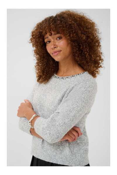 KAselly Pullover Grey Melange - 100123 - 10512296 Thumbnail