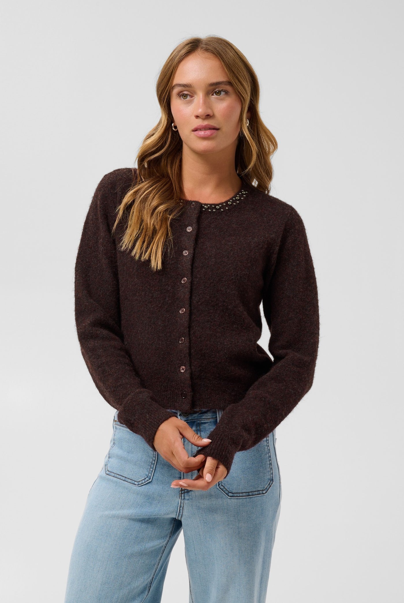 KAselly Cardigan Fudge Melange - 1916191 - 10512297
