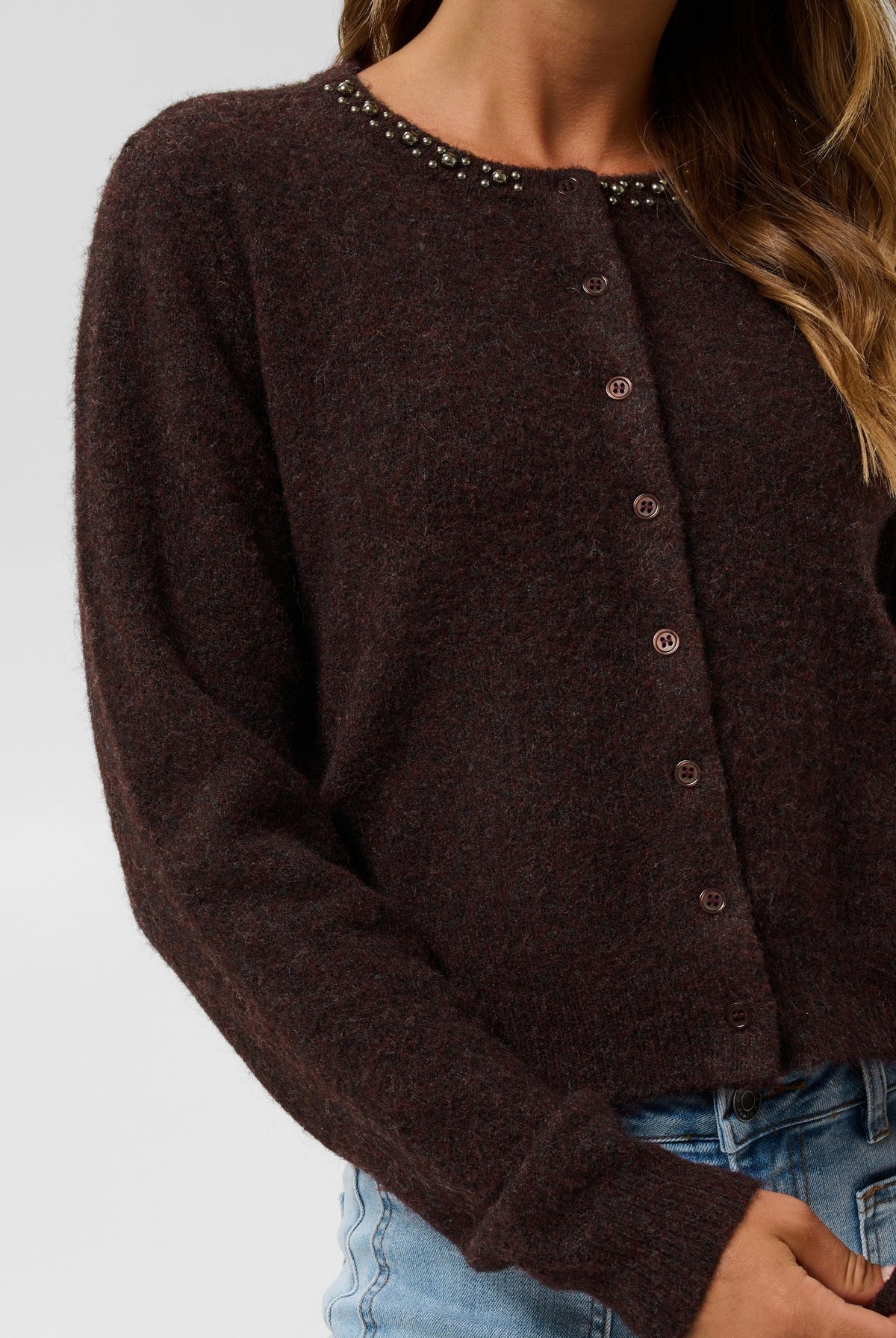 KAselly Cardigan Fudge Melange - 1916191 - 10512297
