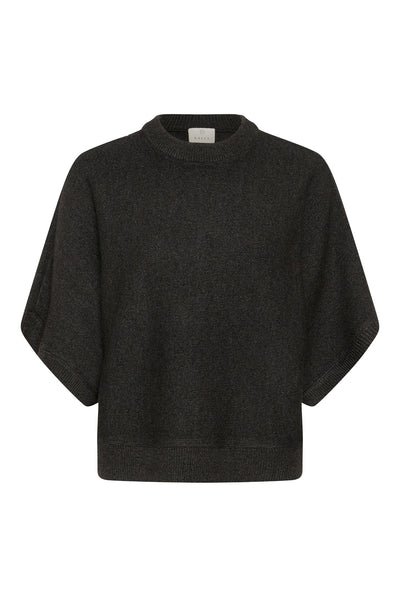 KAbarbara Wing SL Pullover Dark Grey Melange - 100125 - 10512436 Thumbnail