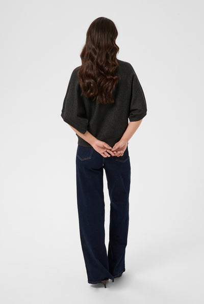 KAbarbara Wing SL Pullover Dark Grey Melange - 100125 - 10512436 Thumbnail
