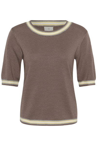 KAlizza Stinna Pullover Deep Taupe/Multi Stripes - 100 - 10512461 Thumbnail