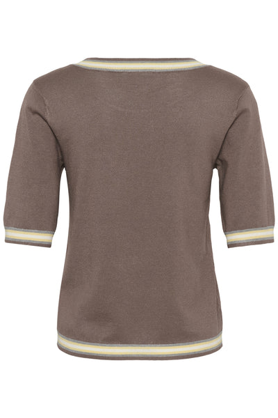 KAlizza Stinna Pullover Deep Taupe/Multi Stripes - 100 - 10512461 Thumbnail