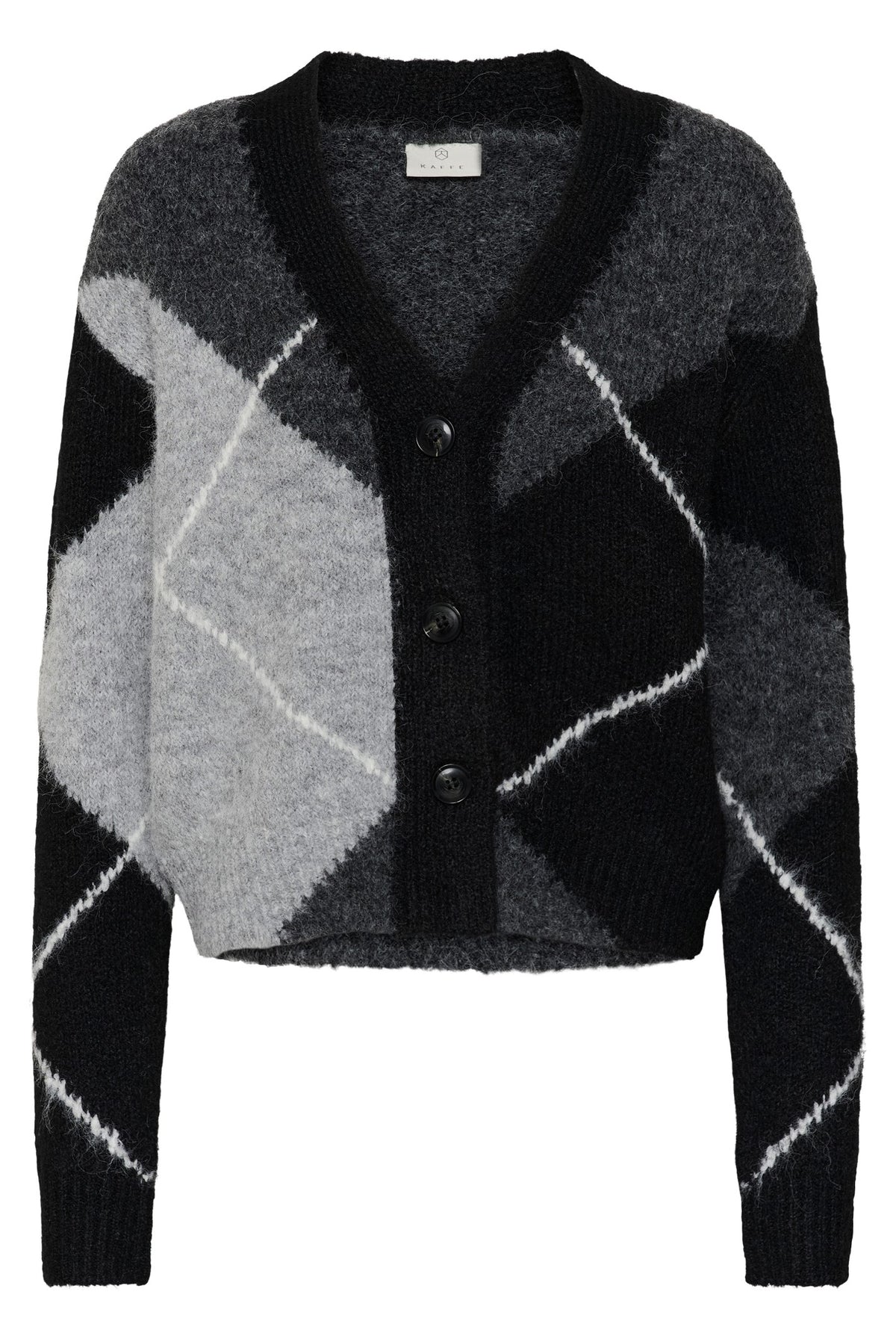 KAgrith Cardigan Grey melange / black check - 1 - 10512617