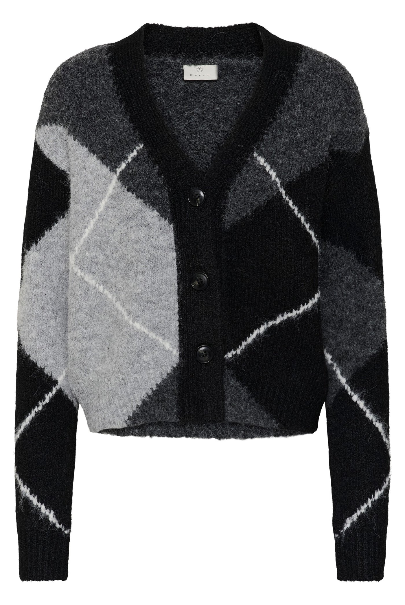 KAgrith Cardigan Grey melange / black check - 1 - 10512617