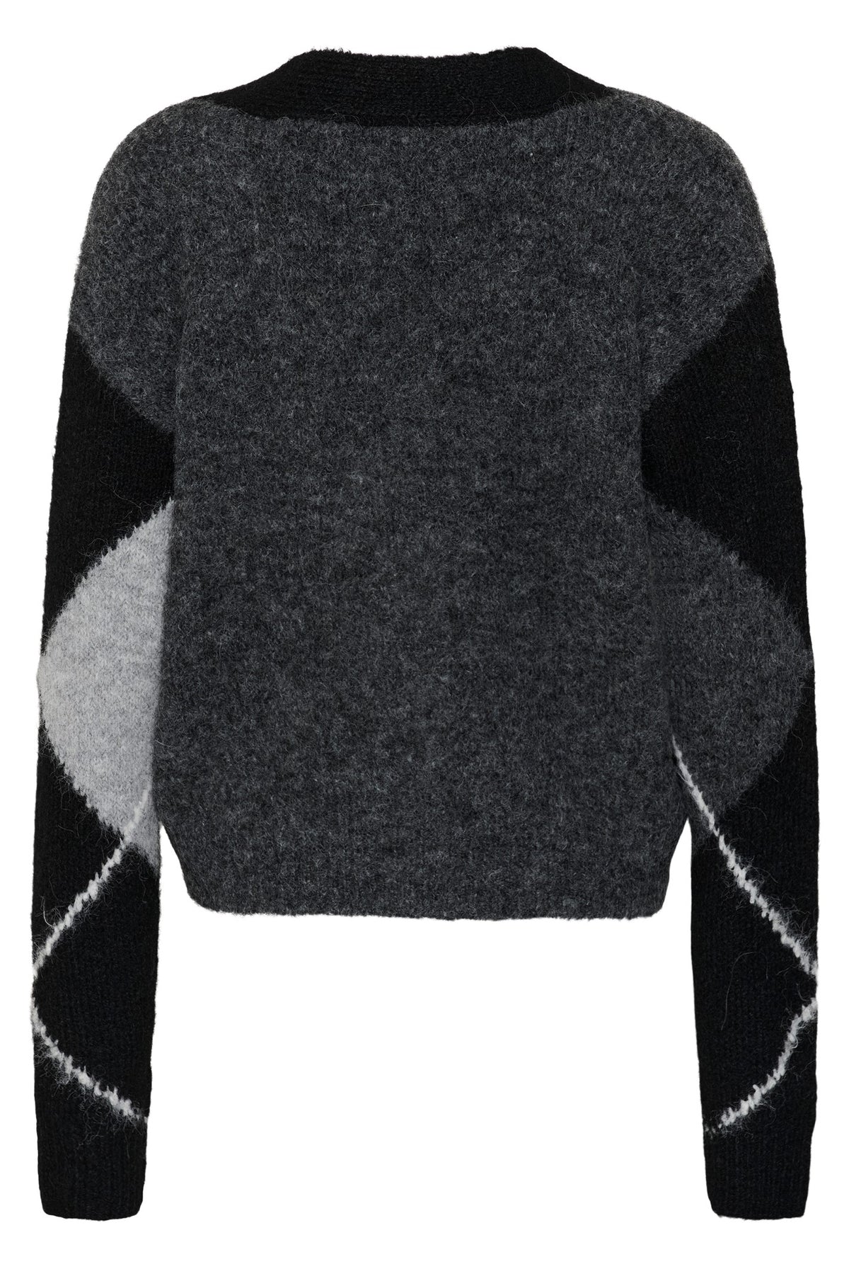 KAgrith Cardigan Grey melange / black check - 1 - 10512617