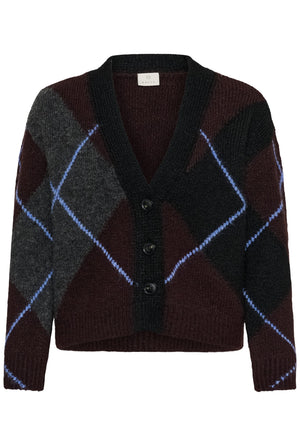 KAgrith Cardigan Dark grey melange / Fudge - 10 - 10512617