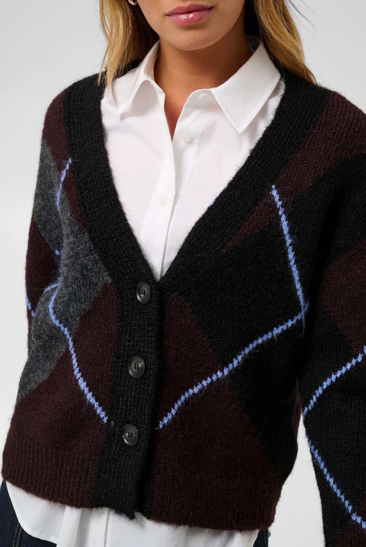 KAgrith Cardigan Dark grey melange / Fudge - 10 - 10512617