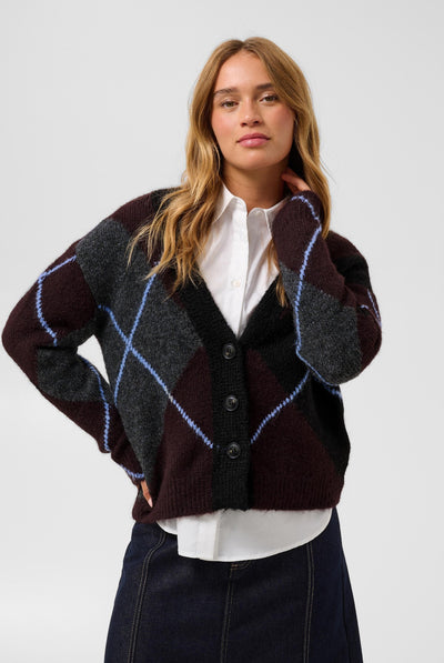 KAgrith Cardigan Dark grey melange / Fudge - 10 - 10512617 Thumbnail