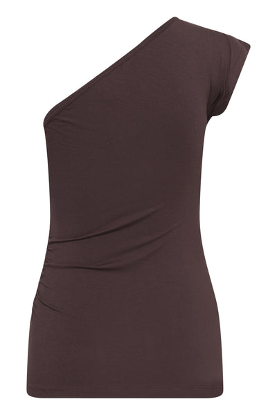 KAmaggie One Shoulder Top Fudge - 191619 - 10512664 Thumbnail
