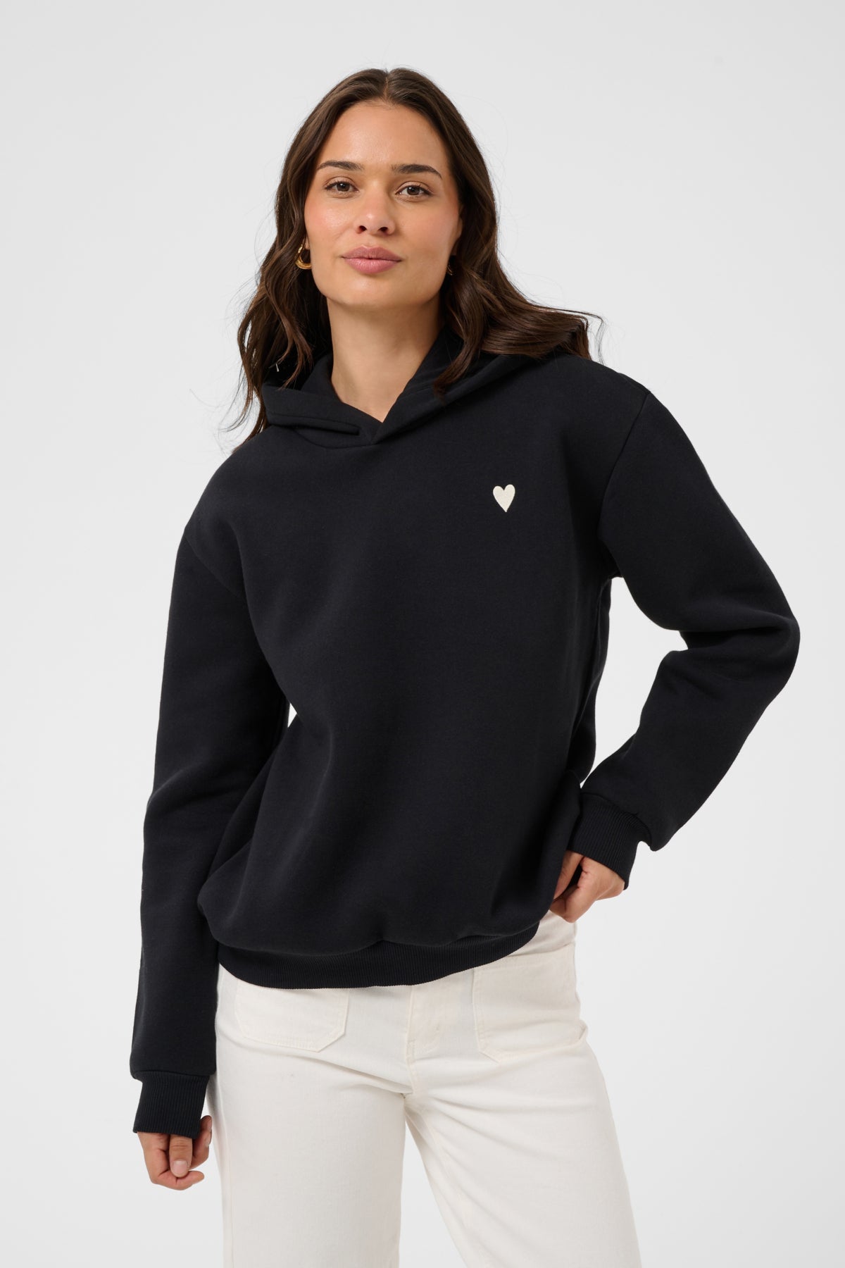 KAliddy Hoodie Black W/ White Heart - 1000432 - 10512889
