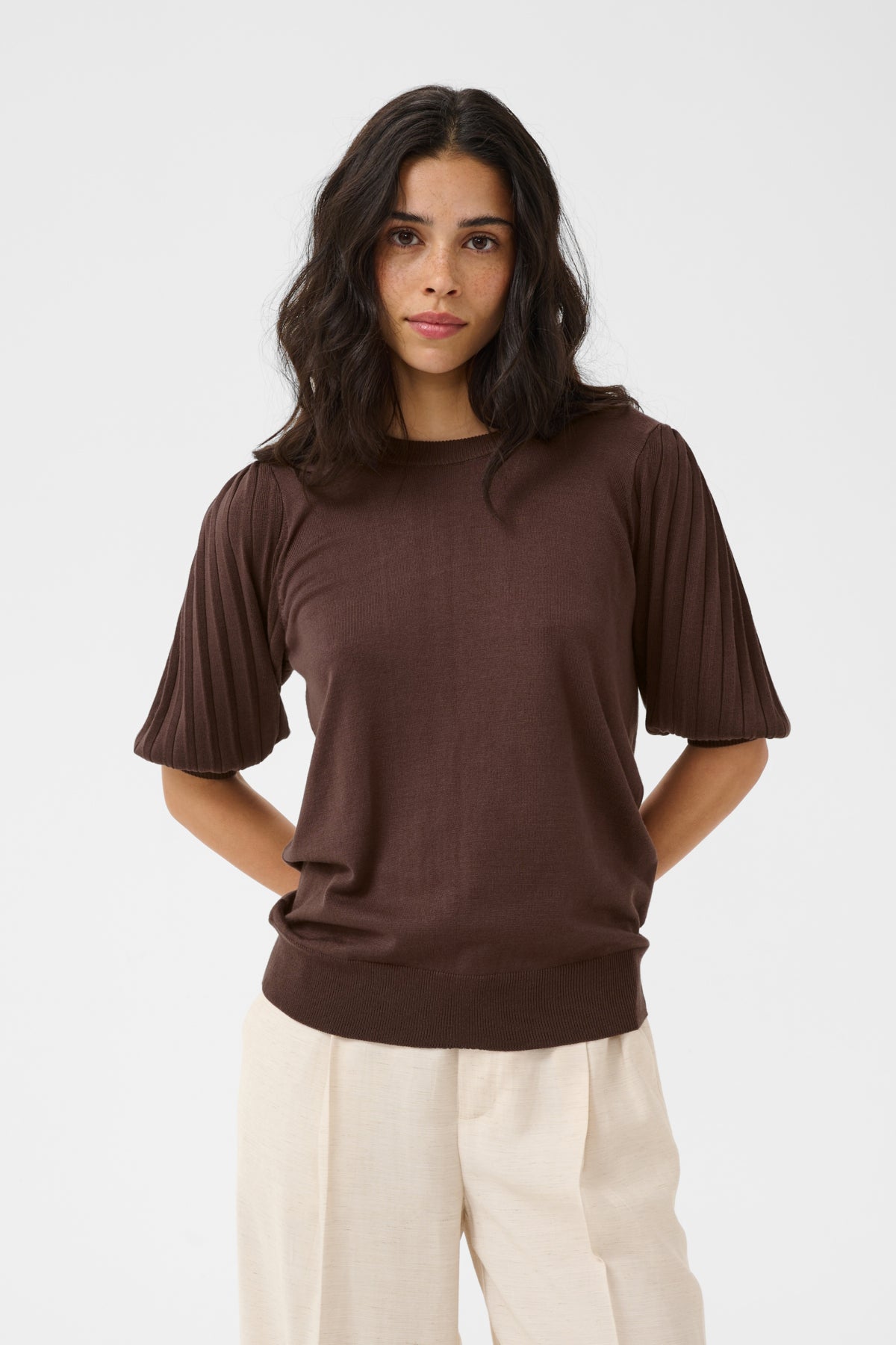 KAlone Knit Pullover1/2 SL Chocolate Brown - 190912 - 10512891
