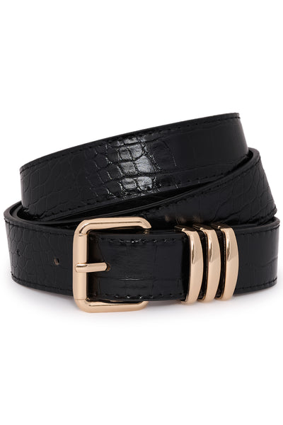 KAsienna Belt Black W. Gold Buckle - 1000553 - 10513005 Thumbnail