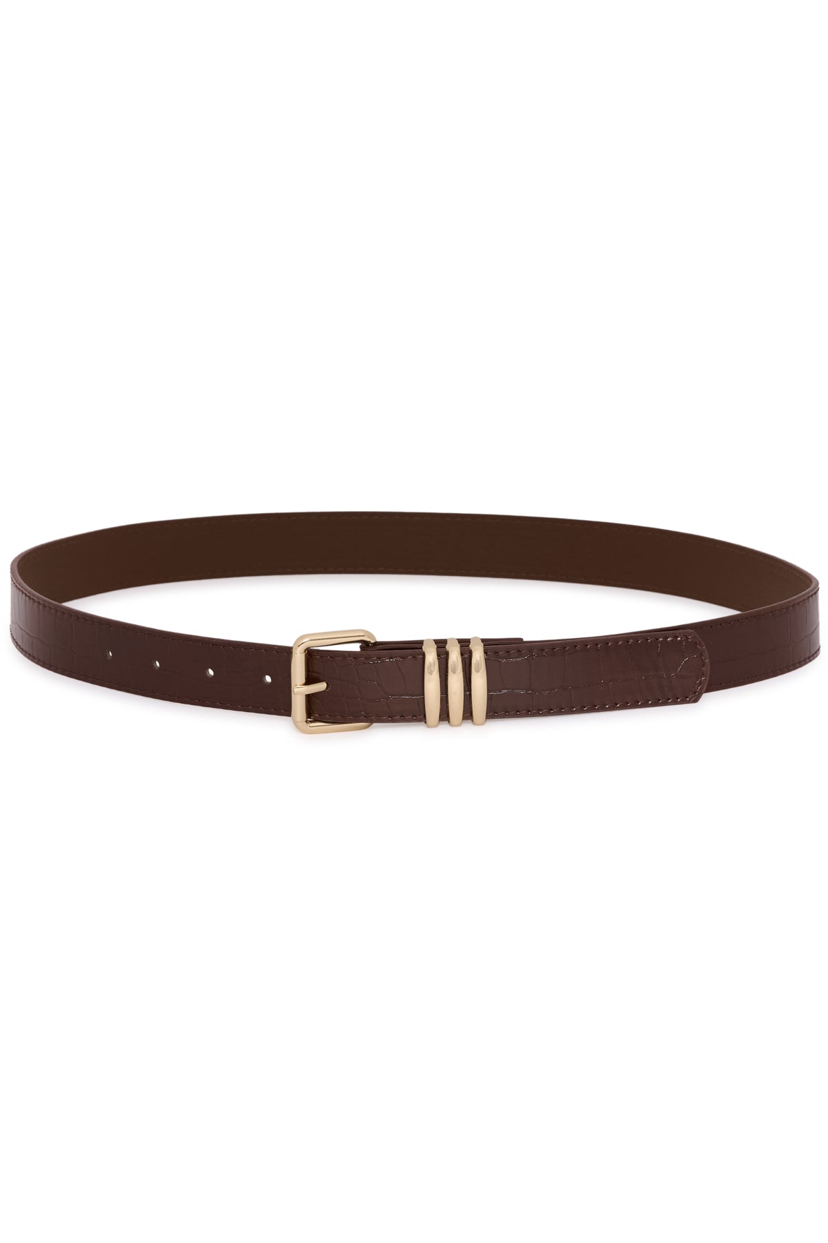 KAsienna Belt Fudge W. Gold Buckle - 1000554 - 10513005