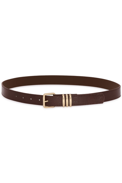 KAsienna Belt Fudge W. Gold Buckle - 1000554 - 10513005 Thumbnail