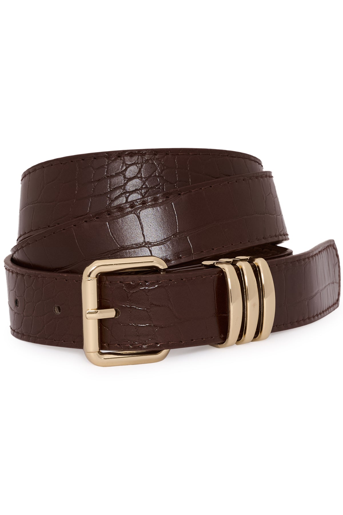 KAsienna Belt Fudge W. Gold Buckle - 1000554 - 10513005