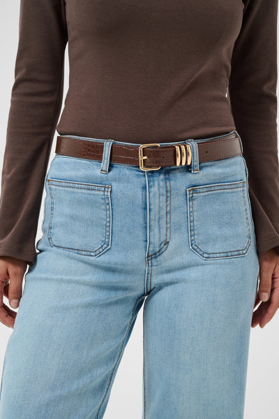 KAsienna Belt Fudge W. Gold Buckle - 1000554 - 10513005 Thumbnail