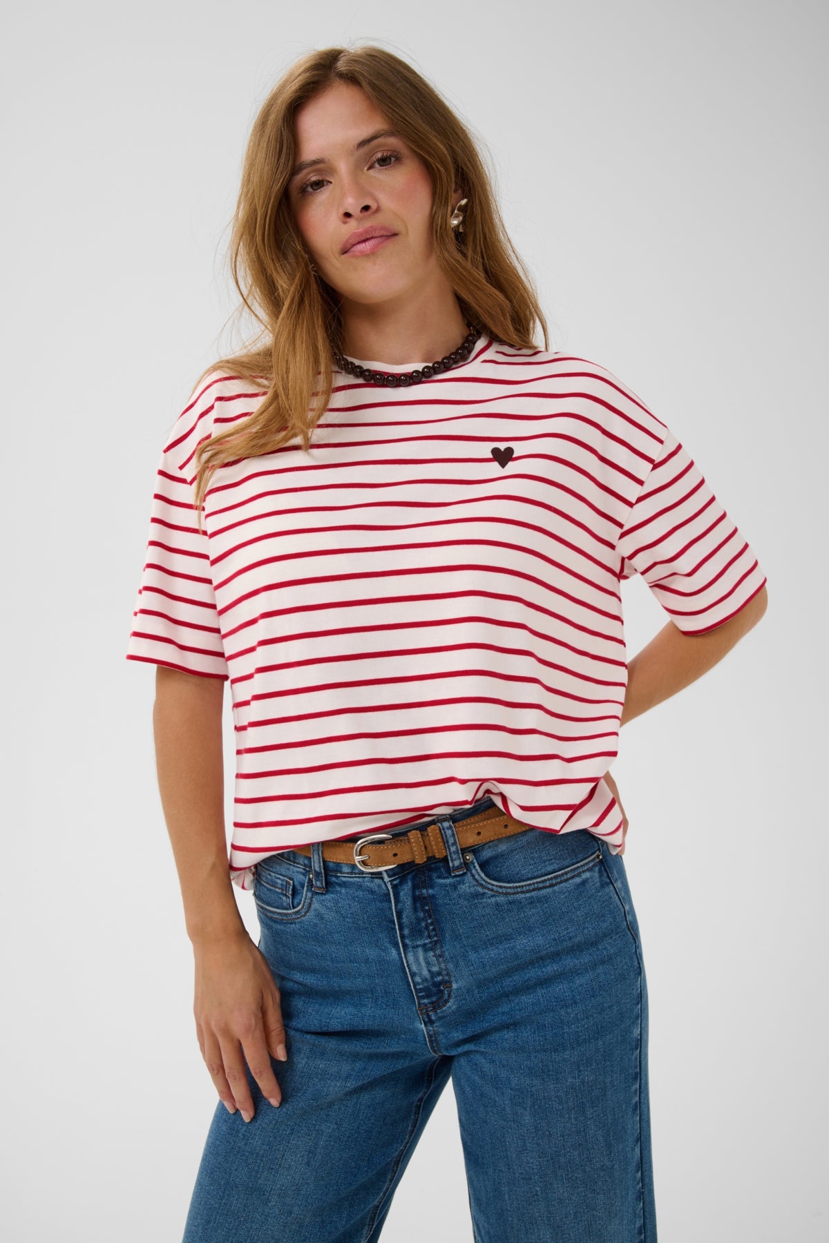 KAminna T-Shirt Chalk/Red - Fudge Heart - 1000 - 10513021