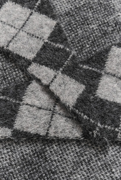 KAdahlia Argyle Scarf Dark Grey/Grey Argyle - 100068 - 10513054 Thumbnail