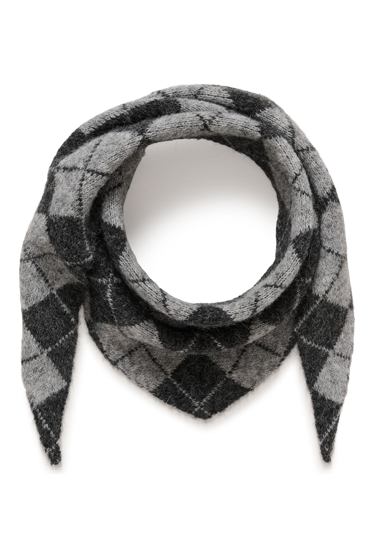 KAdahlia Argyle Scarf Dark Grey/Grey Argyle - 100068 - 10513054