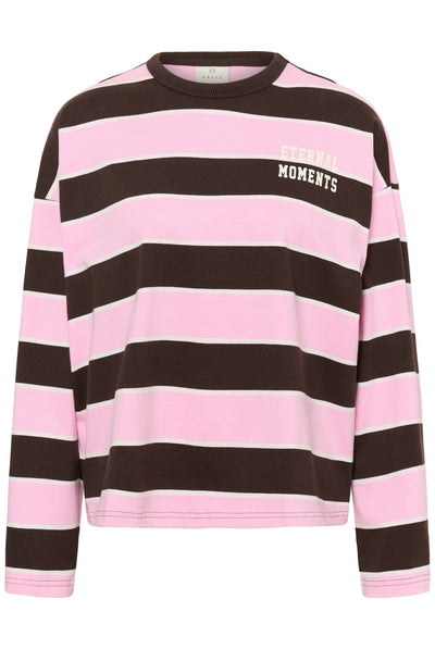 KAelona LS T-Shirt Brown / Pink Wide Stripe - 100 - 10513133 Thumbnail
