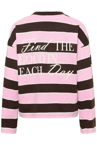 KAelona LS T-Shirt Brown / Pink Wide Stripe - 100 - 10513133 Thumbnail