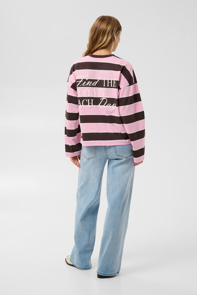 KAelona LS T-Shirt Brown / Pink Wide Stripe - 100 - 10513133 Thumbnail