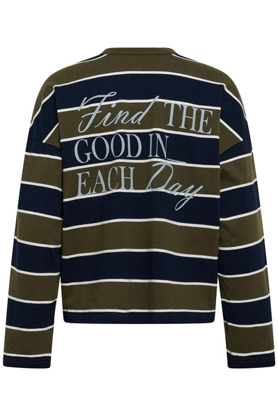 KAelona LS T-Shirt Olive / Midnight Wide Stripe - - 10513133 Thumbnail