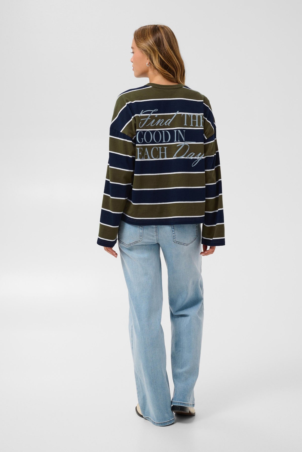 KAelona LS T-Shirt Olive / Midnight Wide Stripe - - 10513133