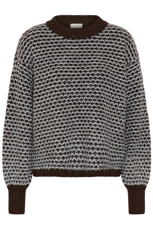 KAmarlla Knit Pullover Coffee Bean M./Grey M. Pattern - 10513139