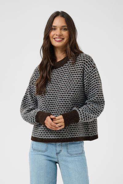 KAmarlla Knit Pullover Coffee Bean M./Grey M. Pattern - 10513139 Thumbnail
