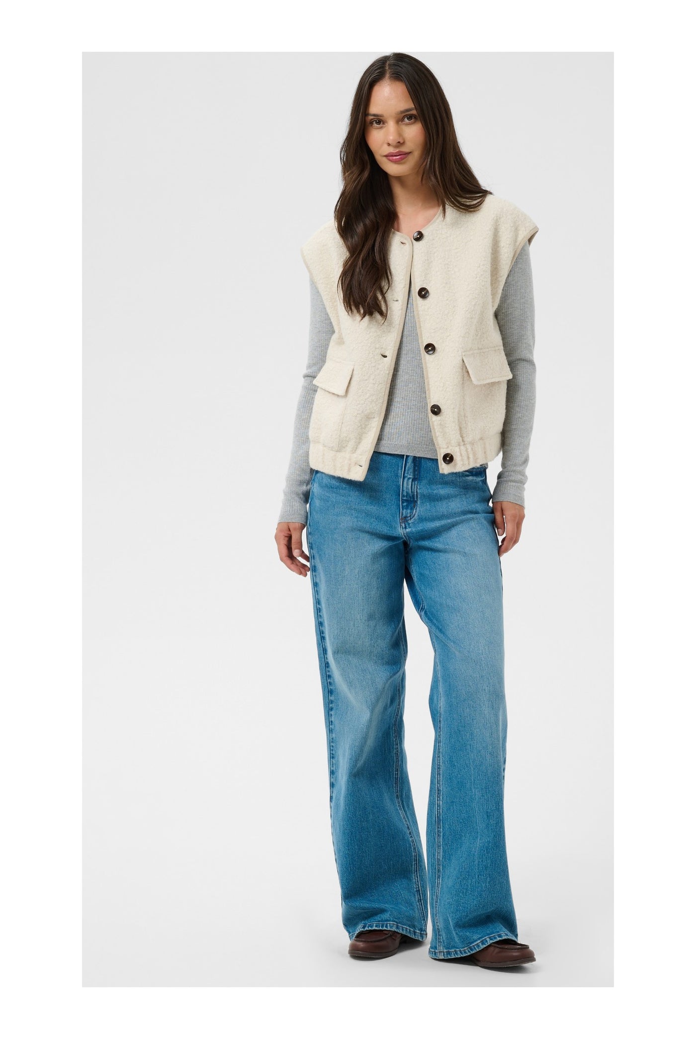 KAleona Vest Whisper White Melange - 110701 - 10513144