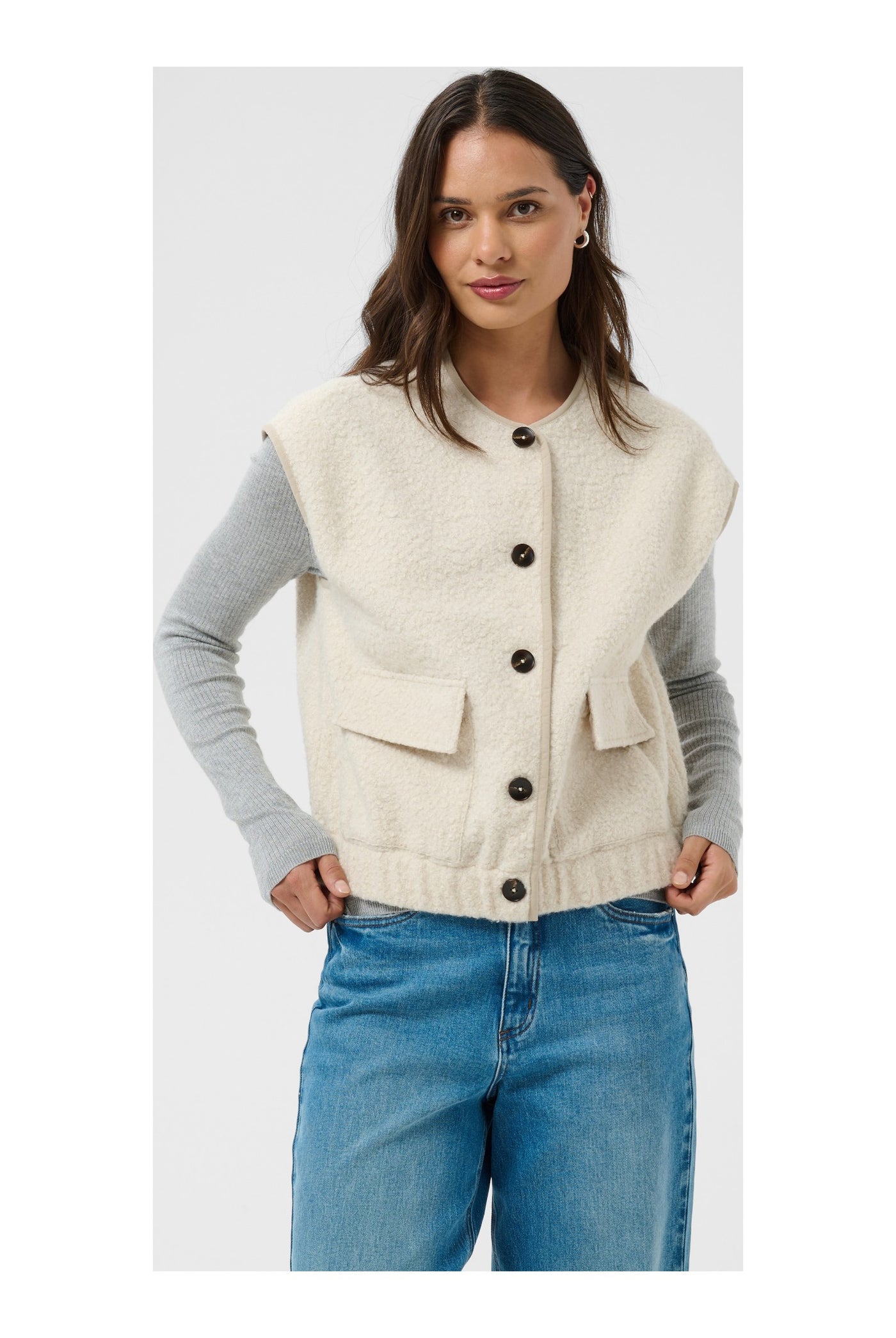 KAleona Vest Whisper White Melange - 110701 - 10513144