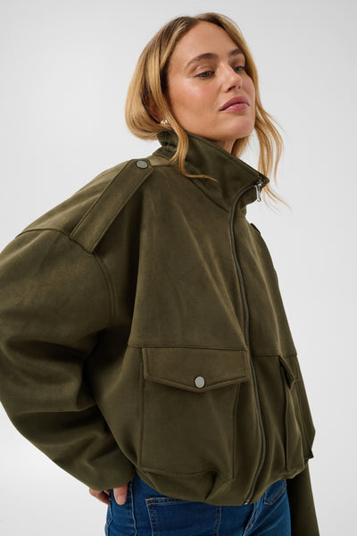 KAaster Faux Suede Bomber Jack Olive Night CC - 1000819 - 10513202 Thumbnail