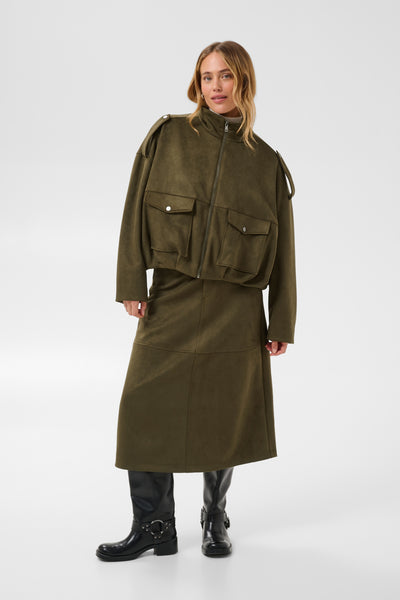 KAaster Faux Suede Bomber Jack Olive Night CC - 1000819 - 10513202 Thumbnail