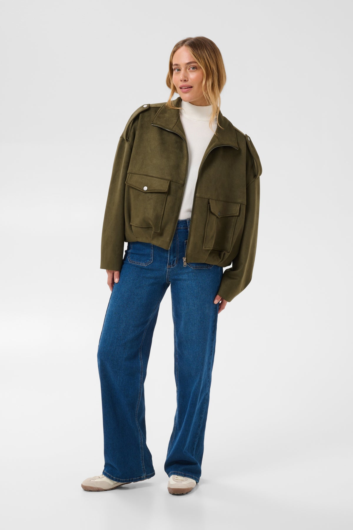 KAaster Faux Suede Bomber Jack Olive Night CC - 1000819 - 10513202