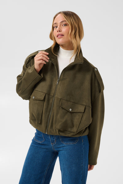 KAaster Faux Suede Bomber Jack Olive Night CC - 1000819 - 10513202 Thumbnail