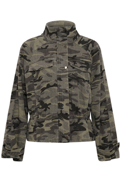 KAlilana Cargo Jacket Grey / Beige Camouflage Print - 10513243 Thumbnail
