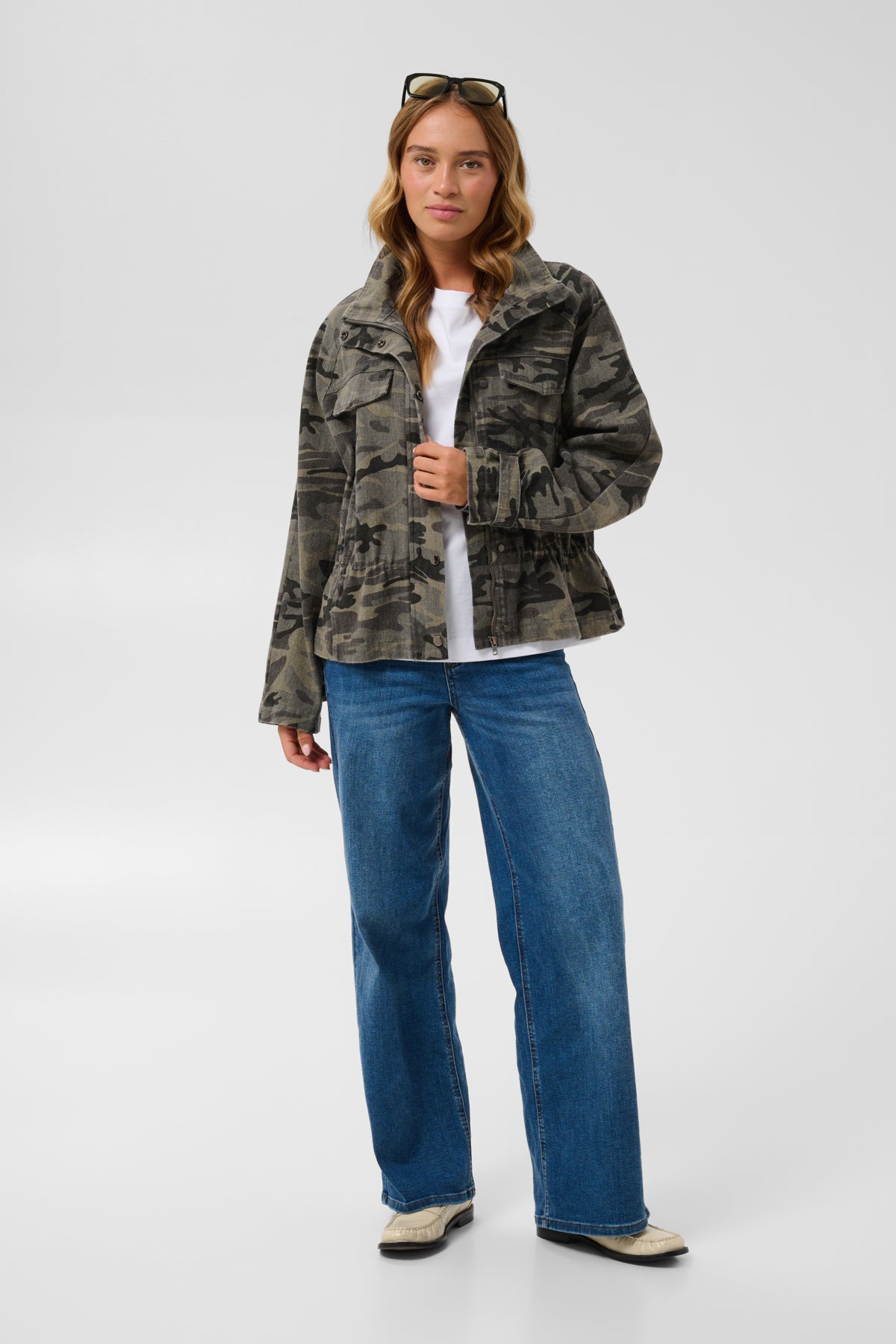 KAlilana Cargo Jacket Grey / Beige Camouflage Print - 10513243