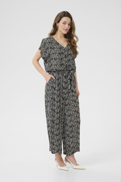 KAmille Amber Jumpsuit Printed Black/Chalk Graphic Lines - 10552230 Thumbnail