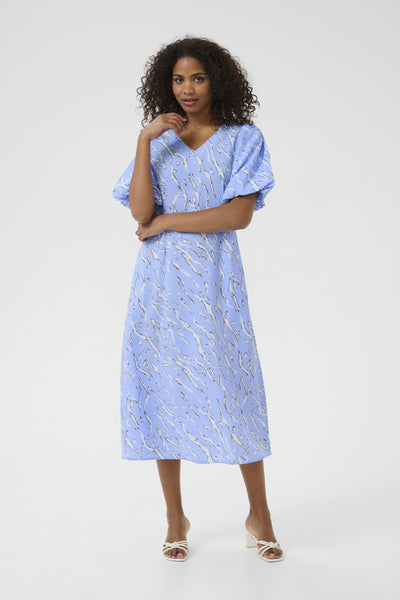 KAhannah Midi Dress Vista Blue W.Nantucket AOP - 10552439 Thumbnail
