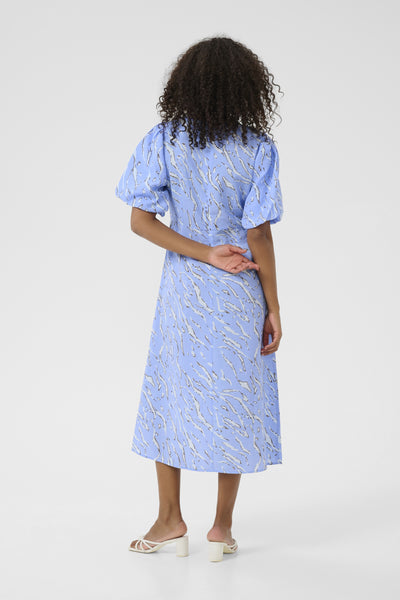 KAhannah Midi Dress Vista Blue W.Nantucket AOP - 10552439 Thumbnail