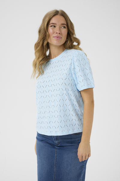 KAtine Short SL Lace Blouse Nantucket Breeze - 10552453 Thumbnail