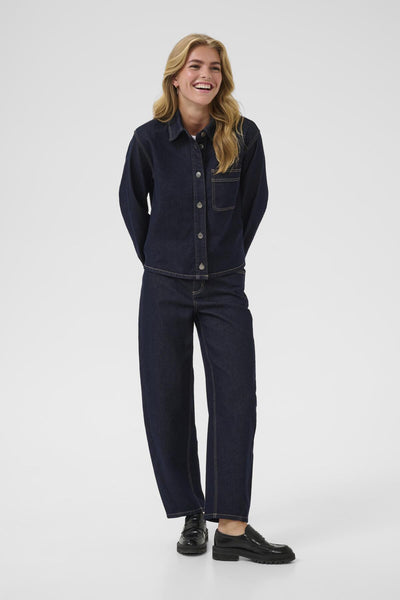 KArory Barrel Jeans Unwashed Blue Denim - 10552476 Thumbnail