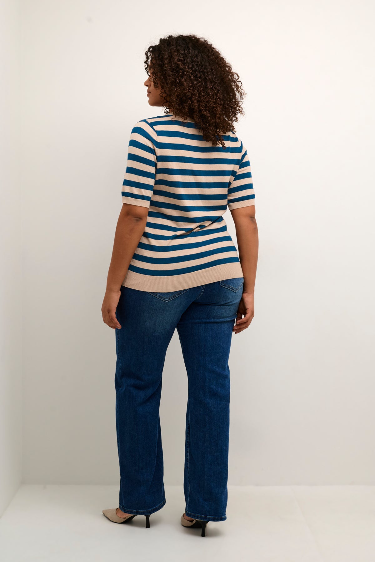 KCmaji Short Sleeves Knit Smoke Gray/Black Deep Stripe - - 10581442