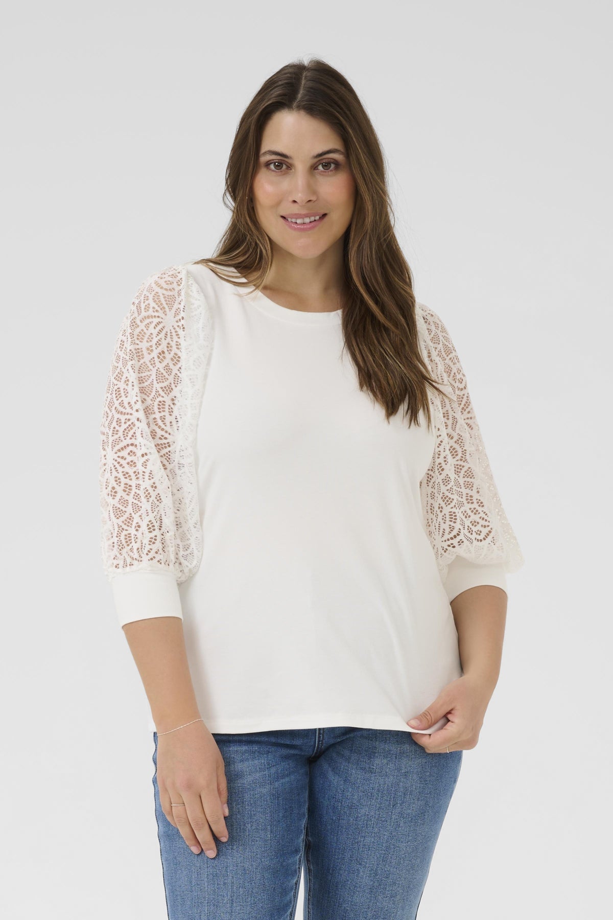 KCbella Lace T-Shirt Chalk - 110602 - 10581899