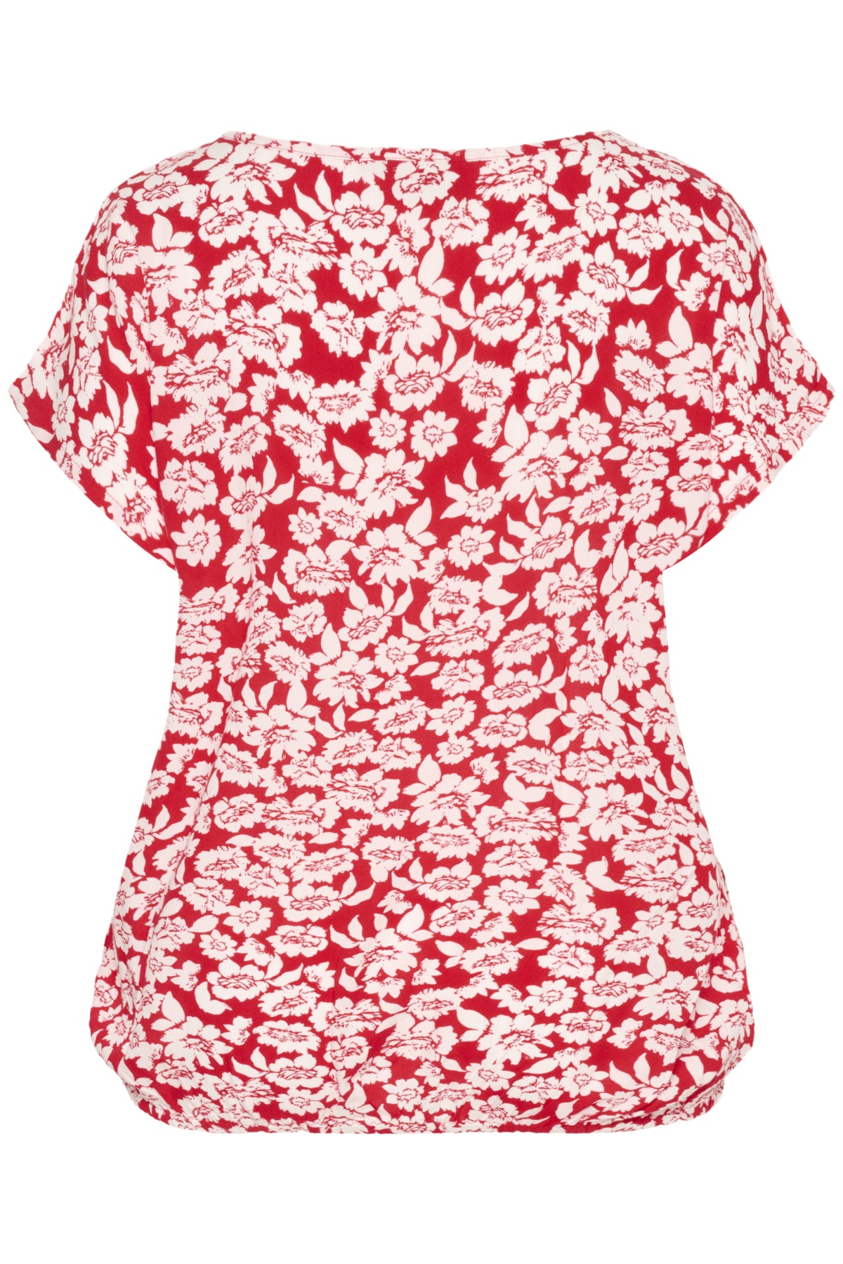 KAbeathe Stanley Blouse True Red/Chalk Flower Print - 10508896