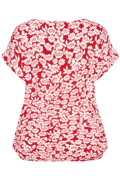 KAbeathe Stanley Blouse True Red/Chalk Flower Print - 10508896 Thumbnail