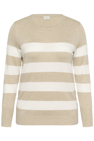 KClizzy Striped Knit Pullover Feather G. M/Chalk Wide Stripe - 10582600